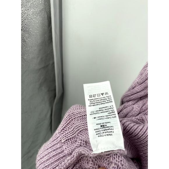 J. Crew Purple Cable Knit Hoodie cashmere blend Sweater - Picture 5 of 5